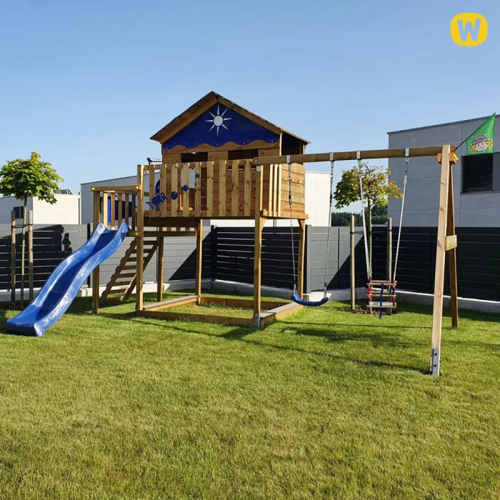 Climbing frame with double swing Smart Coast Swing and slide set