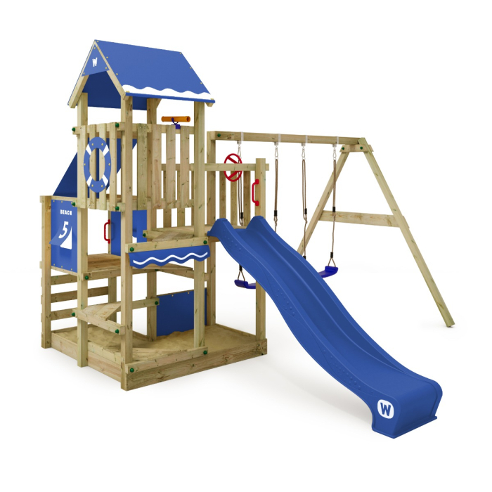 Childrens wooden climbing frames swings discount
