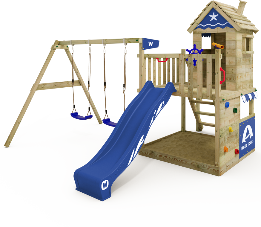 Climbing frame Wickey Smart Lodge 120 with stairs