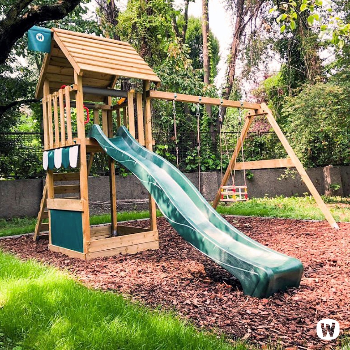 Climbing frame with wooden roof Wickey Smart Shelter 814196_k